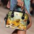 Cute cartoon bee is happily making honey shoulder handbag