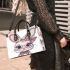 Cute cartoon bunny with pink heart shaped glasses small handbag