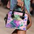 Cute cartoon frog holding a pink heart shoulder handbag