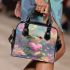 Cute cartoon frog holding a pink heart shoulder handbag