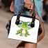 Cute cartoon frog with big eyes shoulder handbag