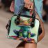 Cute cartoon frog with big eyes shoulder handbag