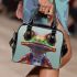 Cute cartoon frog with big eyes shoulder handbag