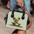 Cute cartoon frog with big eyes and hands shoulder handbag