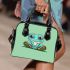 Cute cartoon frog with big eyes wearing sneakers shoulder handbag