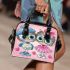 Cute cartoon owls wearing cute shoulder handbag