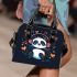 Cute cartoon panda listening to music on headphones shoulder handbag