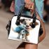 Cute cartoon puppy with a blue backpack shoulder handbag