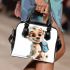 Cute cartoon puppy with a blue backpack shoulder handbag