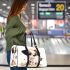 Cute cartoon puppy with big eyes sits on the ground 3d travel bag