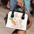 Cute cartoon rabbit holding a carrot shoulder handbag