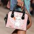 Cute cartoon rabbit with pink ears shoulder handbag