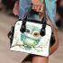 Cute cartoon watercolor baby owl shoulder handbag