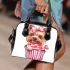 Cute cartoon yorkshire terrier inside a pink cupcake shoulder handbag