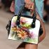 Cute colorful frog with flowers shoulder handbag