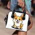 Cute corgi simple line drawing shoulder handbag