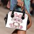 Cute kawaii bunny with pink glasses shoulder handbag