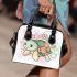 Cute kawaii turtle surrounded by bubbles shoulder handbag