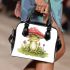 Cute little frog sitting under the mushroom shoulder handbag