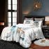 Cute little owl wearing blue sneakers and a cap bedding set