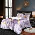 Cute owl cartoon surrounded in the style of stars and flowers bedding set