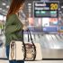 Cute owl wearing glasses and a graduation hat in a simple 3d travel bag