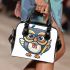 Cute owl wearing glasses and holding an octane pen shoulder handbag