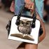 Cute owl wearing glasses reading books shoulder handbag