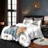 Cute owl with blue glasses sits on top of books bedding set