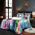 Cute panda in the style of rainbow paint splash bedding set