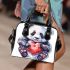 Cute panda making a heart with its hands shoulder handbag