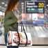 Cute pink car with a cute puppy wearing a bow on its head 3d travel bag