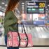 Cute pink owl with a bow on its head 3d travel bag