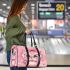 Cute pink owl with a bow on its head 3d travel bag