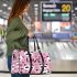 Cute pink pattern with hearts pandas and the word love 3d travel bag