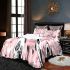 Cute pink pattern with hearts pandas and the word love bedding set