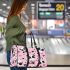 Cute pink wallpaper with hearts 3d travel bag
