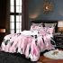 Cute pink wallpaper with hearts bedding set