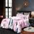 Cute pink wallpaper with hearts bedding set