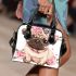 Cute pug puppy with pink roses and butterfly shoulder handbag