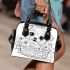 Cute puppy in flower basket with big cute eyes shoulder handbag