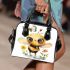 Cute watercolor baby bee with big eyes shoulder handbag