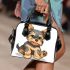 Cute yorkshire terrier dog cartoon shoulder handbag