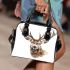 Deer head with large antlers shoulder handbag