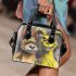 Dogs and yellow grinchy smile toothless like shoulder handbag