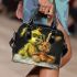 Dogs and yellow grinchy smile toothless like shoulder handbag