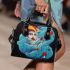 Dreamy surrealism woman on a colorful cloud shoulder handbag