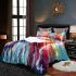 Dynamic colorful floral painting bedding set