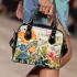 Floral Symphony on Sheet Music Shoulder Handbag