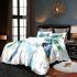 Geometric sea turtle blue and green bedding set